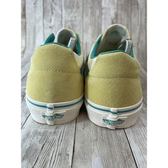 Size 10 - VANS Sk8-Low Checkerboard - Banana Cream “Yellow And Teal Vans” - Picture 8 of 15